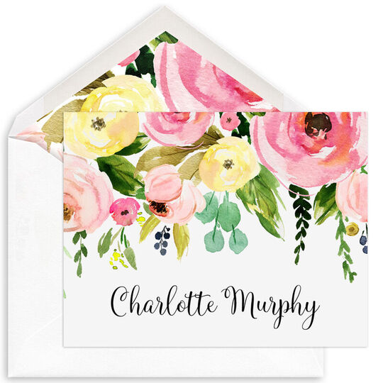 Spring Peonies Folded Note Cards